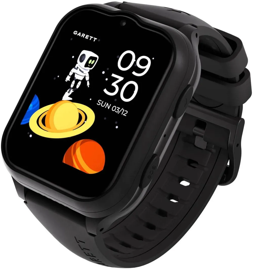 Smartwatch Garett Kids eSim 4G, negru, 4G LTE, GPS, 10m waterproof