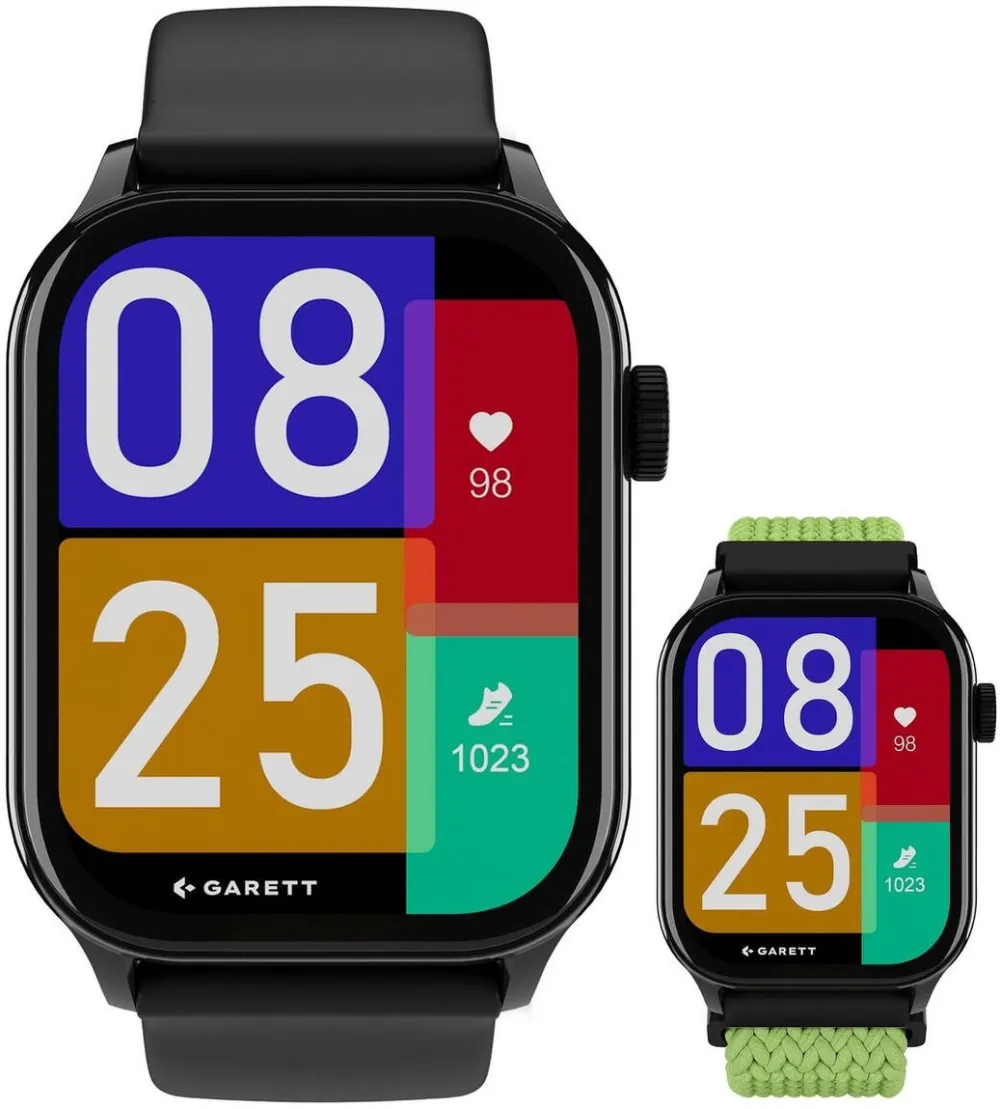Smartwatch Garett sportiv Activity 3, negru, set complet, monitorizarea ritmului cardiac, pedometru, dimensiuni 10x10cm
