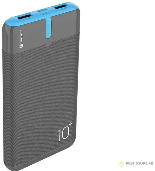 TRACER Powerbank Tracer EnerGo 10 000 mAh, 2 porturi USB A, 1 port USB C, 220 g, gri/albastru