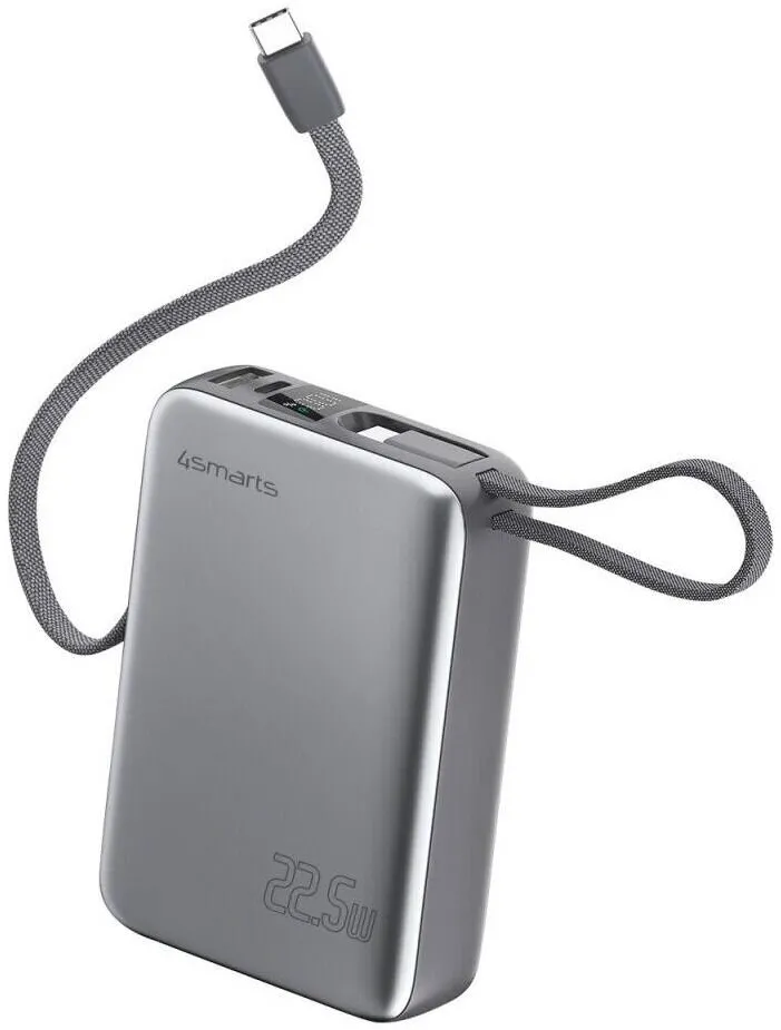 4smarts Banc de putere 20000 mAh, 4smarts, Litio-polimer, 3 porturi USB-C, gri, 100x25x70mm