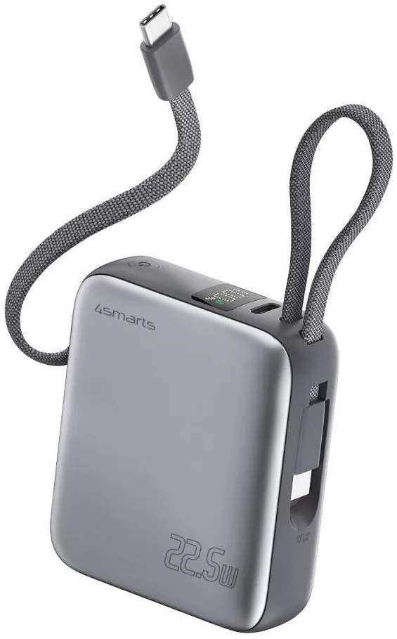 4smarts Power bank 10000 mAh, 4smarts, Litowo-polimerowy, 3 porturi USB Type-C, gri, 70x22x60mm