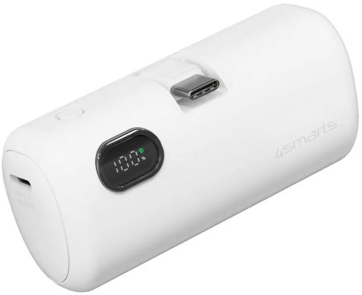 4smarts Banc de putere 5000 mAh, 4smarts, tehnologie Li-Ion, alb, 2 porturi USB Type-C