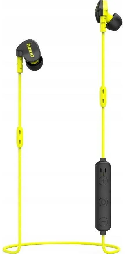 Casti Bluetooth HAMA wireless, Hama Freedom Athletics II, BT 5.3, galben/negru
