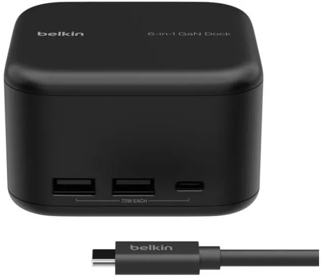 Docking Station BELKIN Statie de andocare Belkin, 6 in 1, GaN 130W, 4K 60Hz