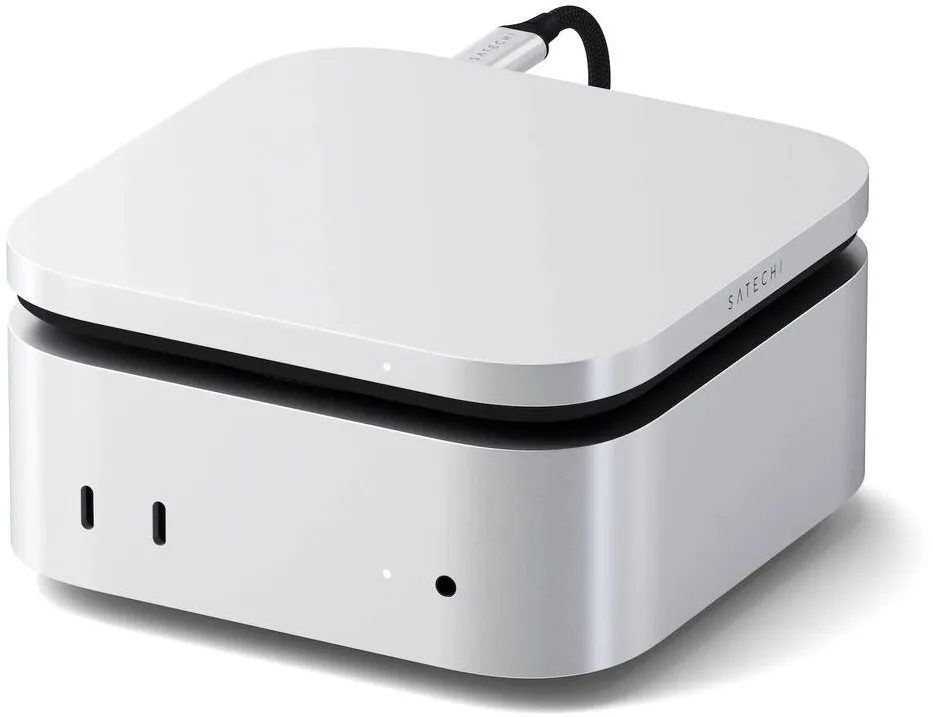 Rack Satechi Carcasa SSD Satechi USB4 NVMe pentru Mac mini, 40 Gbps, 8 TB, 2280/2260/2242/2230 mm, argintie