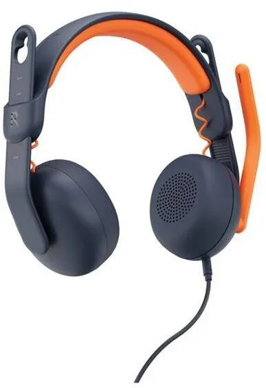Casti Over-Head LOGITECH Casti cu fir, Logitech, Cu microfon, Negru/Portocaliu