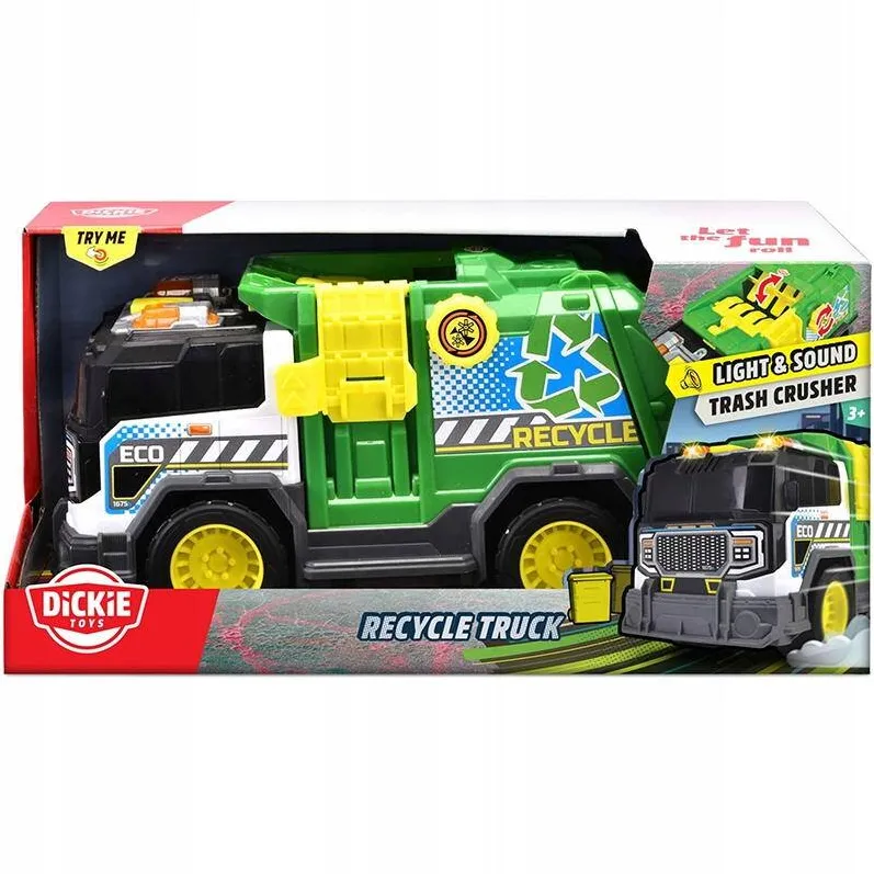 Masina Dickie Camion De Reciclare Cu Lumini Si Sunete 30cm