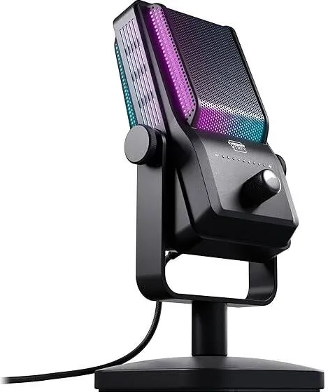 Microfon Cherry Microfon CHERRY XTRFY NGALE R design retro cu iluminare RGB ajustabila, negru