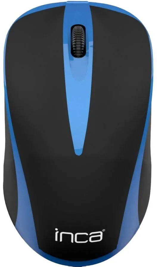 Mouse INCA fara fir, Inca, 2.4 GHz, Optic, 1600 dpi, Negru/Albastru