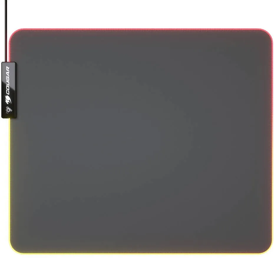 Mouse pad Cougar gaming din cauciuc Cougar Neon RGB, 350x300mm, iluminare RGB, Negru
