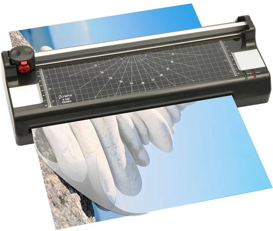 OLYMPIA Set laminator A3, trimmer incorporat si rotunjitor colturi A340 Combo, 80-125 microni, negru