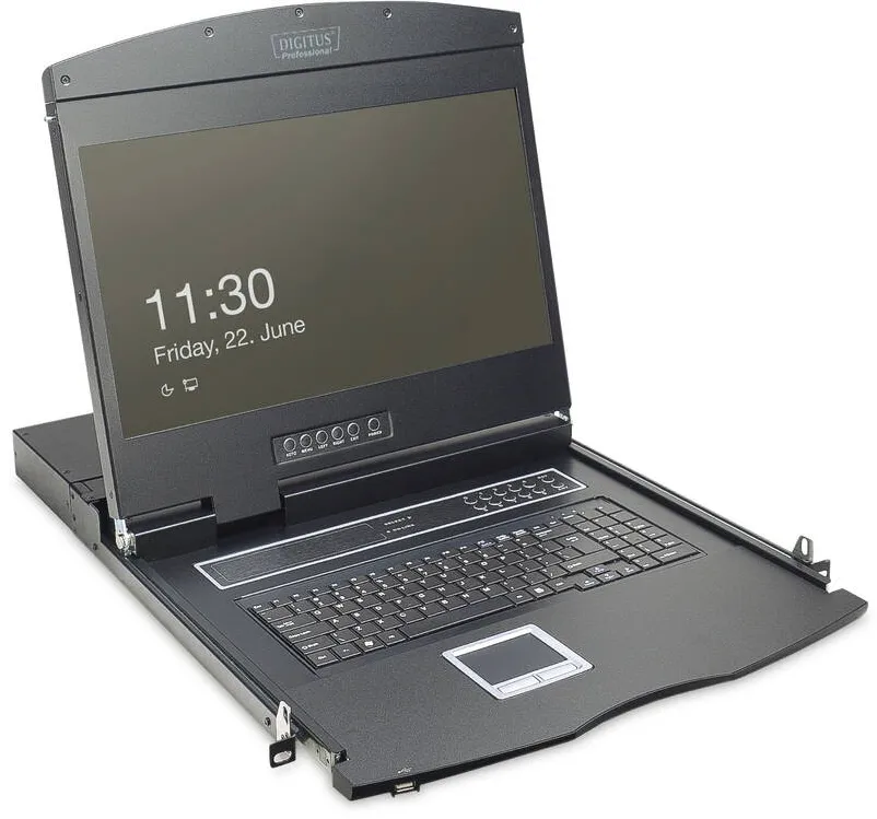 Switch KVM Digitus Consola modulara, Digitus, Metal, 48.3cm, 8 porturi, Negru