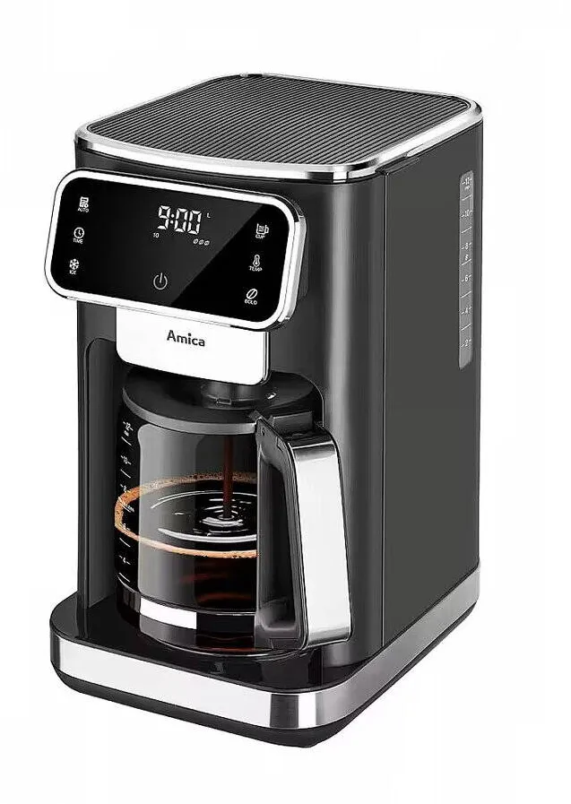 Espressor Amica Cafetera Amica, 1100 W, inox, 1.25 l, negru
