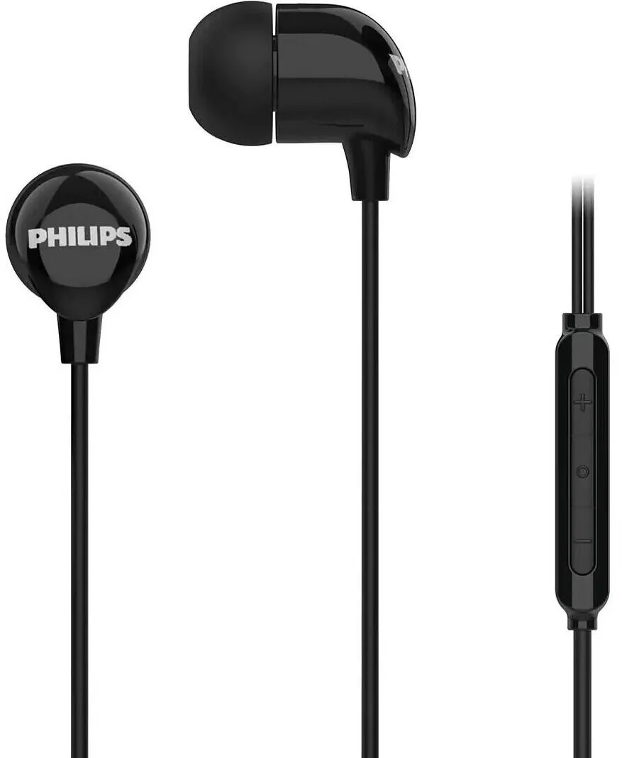 Casti In-Ear Philips Casti intraauriculare PHILIPS cu microfon, drivere de 8,6 mm, negre TAE2146BK/00