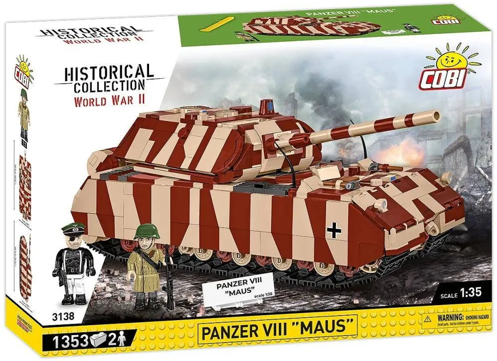 Puzzle Cobi Klocki Set de Construit Cobi VIII Maus, 1353 piese, multicolor, 30, 5x11x11cm