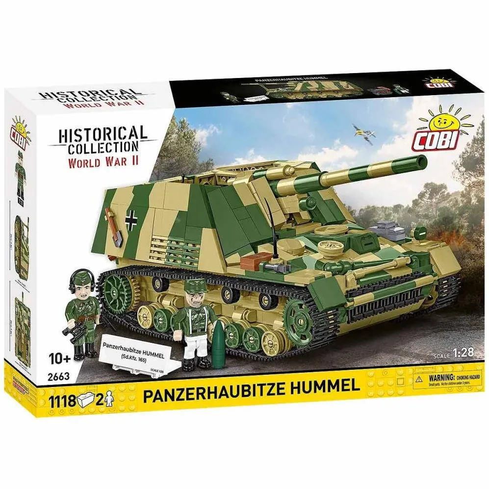 Puzzle Cobi Klocki Set de Construit Panzerhaubitze Hummel, Cobi, 1118 piese, 1:28, 250x110x100mm, multicolor