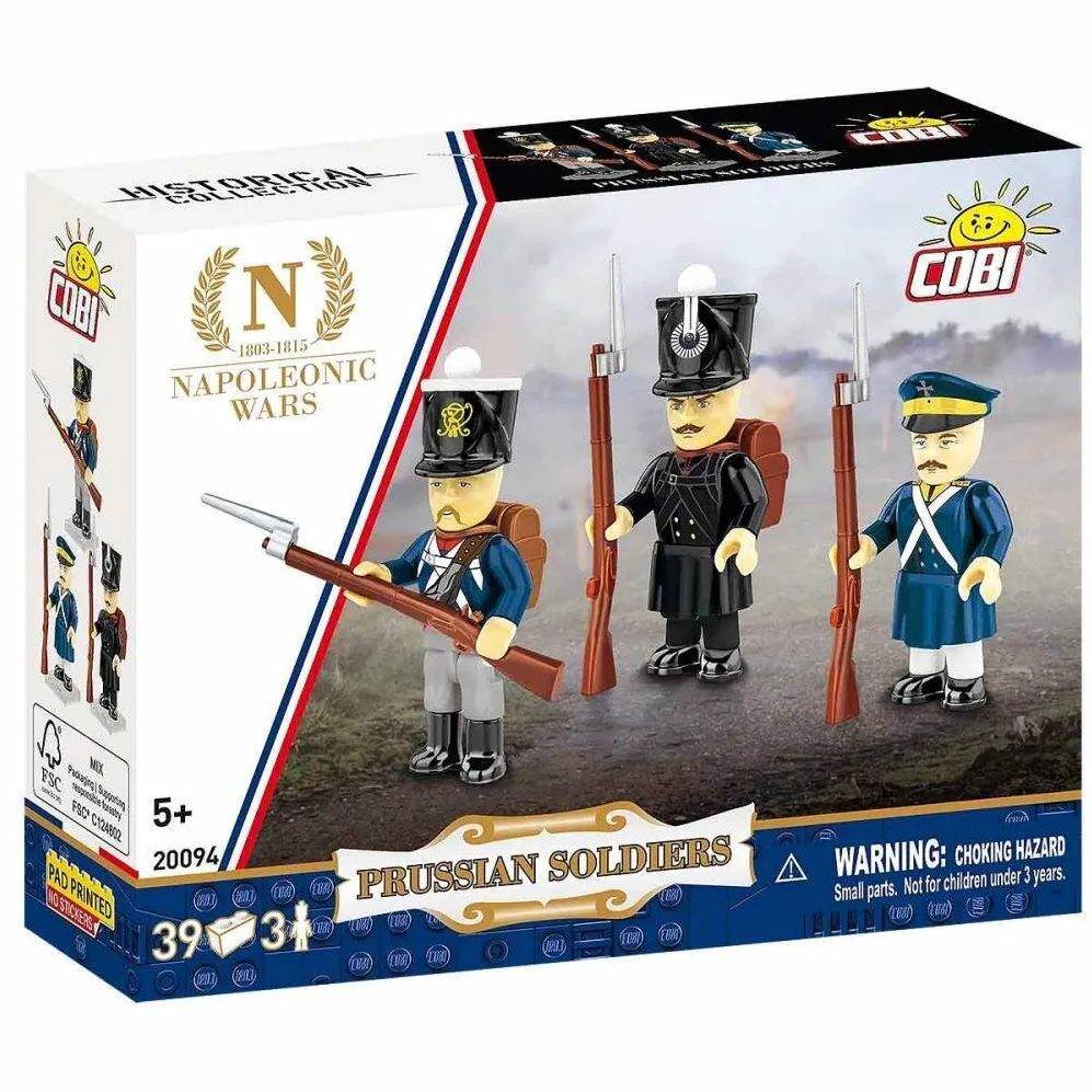 Puzzle Cobi Klocki Set de Construit Soldati Prusaci, Cobi, 3 figurine, 39 piese, multicolor