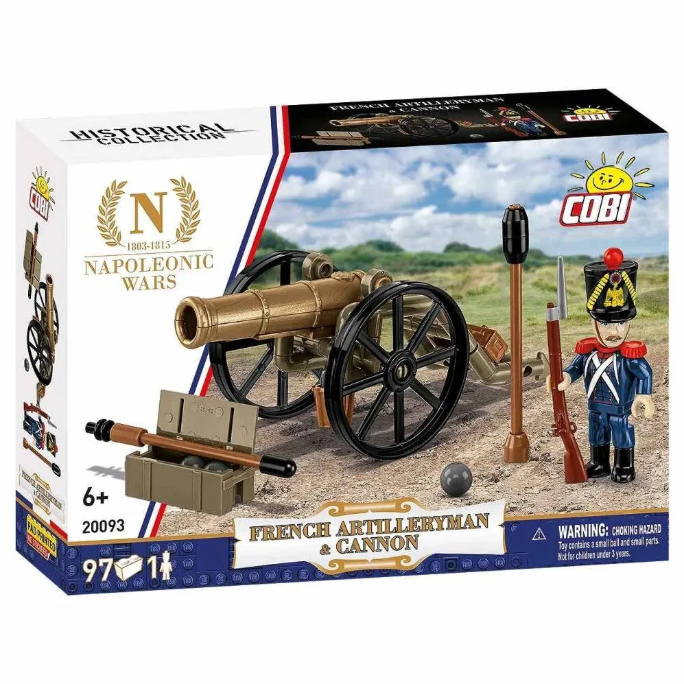 Puzzle Cobi Klocki Set de Construit French Artilleryman-Cannon, 97 piese