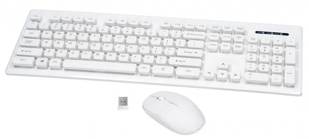 Tastatura Rebeltec Kit tastatura cu mouse Rebeltec RBLKLA00032, wireless, Bluetooth, Alb, EN
