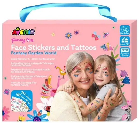 Jucarie creativa MG DYSTRYBUCJA Set stickere si tatuaje pentru fata – Gradina fantastica