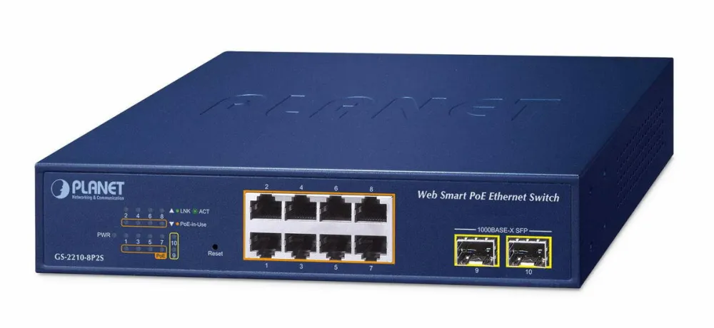 Switch Planet NET SWITCH 8PORT 1000M SFP/GS-2210-8P2S PLANET