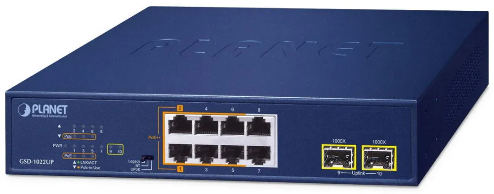 Switch Planet NET SWITCH 2PORT 1000M POE+/GSD-1022UP PLANET