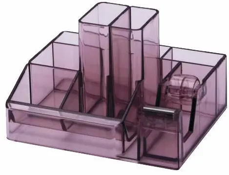 Kejea Suport plastic pentru accesorii de birou, 8 compartimente, 148 x 87mm, KEJEA - fumuriu