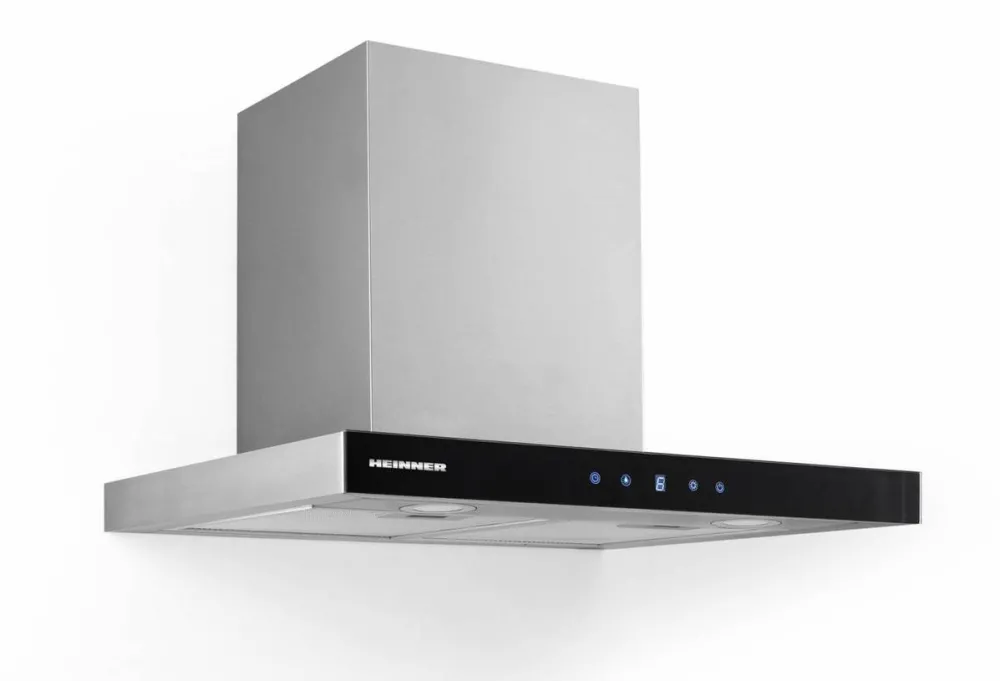 HEINNER Hota decorativa DCH-650TIX, Putere absorbtie 624 m3/h, 1 motor, Control touch, Timer, 60 cm, Inox/Sticla neagra