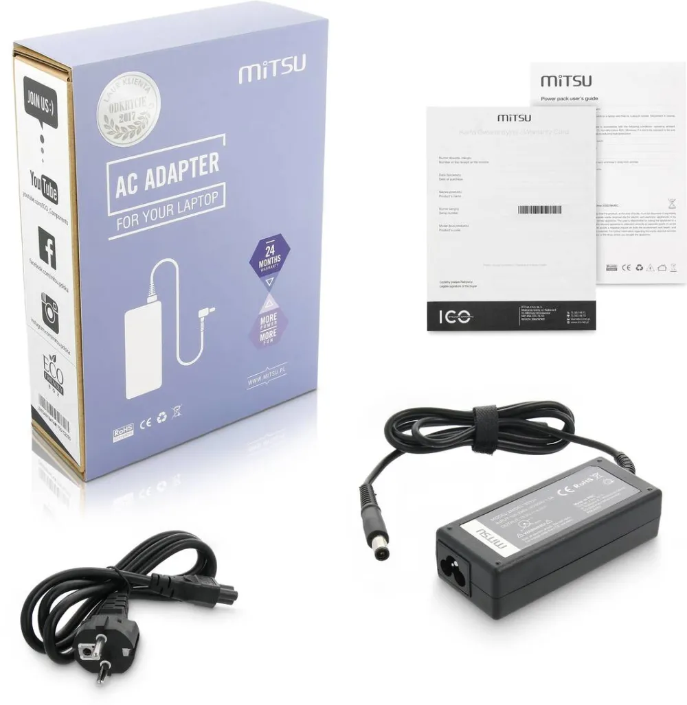 Alimentator Laptop MITSU 19.5v 3.34a (7.4x5.0 pin) - dell