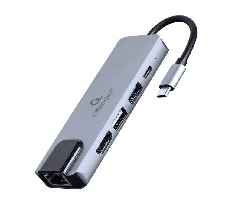 Docking Station Gembird USB-C 5in1, PD, HDMI, USB 3.1, USB 2.0, LAN