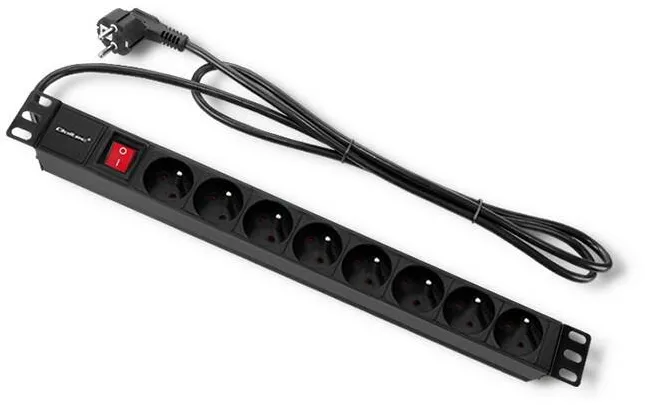 Prelungitor QOLTEC for RACK 1U 16A, PDU, 8xFRENCH, 2m