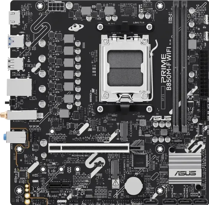 Placa de Baza Asus PRIME B850M-F WIFI, AM5, DDR5, mATX, Negru, 90MB1N80-M0EAY0