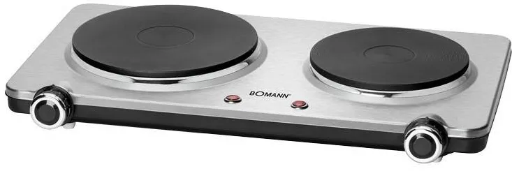 Plita Bomann 2 zone, 1500W, otel inoxidabil, DKP 5033 E CB