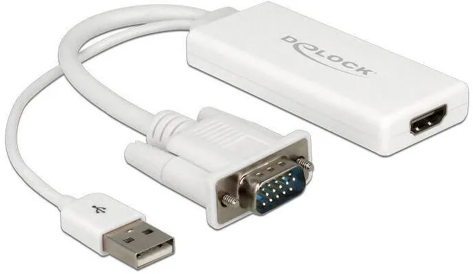 Adaptor DELOCK VGA Sub15 + USB -> HDMI St/St/Bu