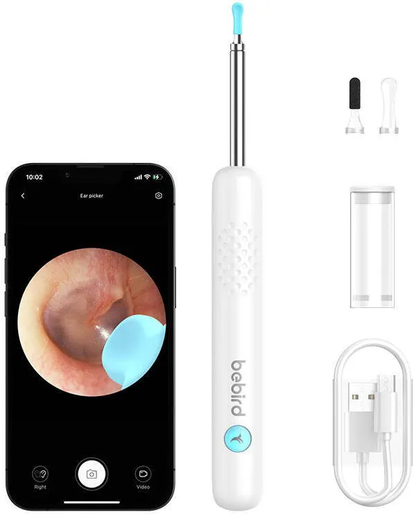 Bebird Otoscop pentru curatarea urechilor Bebird R1 cu camera (alb)