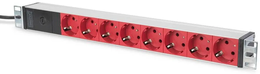 Accesoriu Retea Assmann Cablu Alimentare  8Porturi  rot   Alu 2m