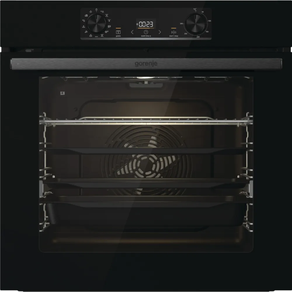 GORENJE Cuptor incorporabil BPS6737E14BG, Electric, 77 L, Autocuratare pirolitica, ExtraSteam, PerfectGrill, BigSpace, AirFry, GentleBake, FrozenBake, Clasa A+, Negru