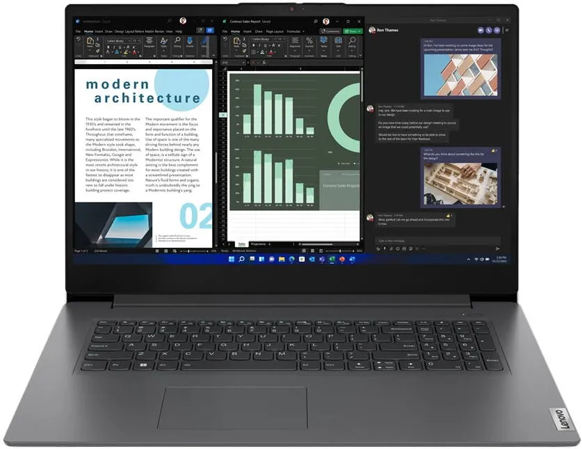 Ultrabook Lenovo V V17 G4 IRU Intel Corei5 i5-13420H Laptop 43.9 cm (17.3") Full HD 16 GB DDR4-SDRAM 512 GB SSD Wi-Fi 6 (802.11ax) Windows 11 Pro Grey