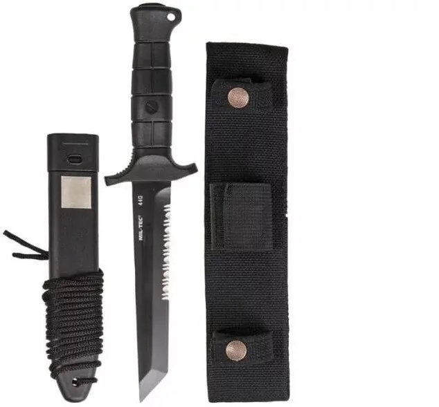 Cutit de lupta MIL-TEC German Combat Knife 2000 negru otel 440