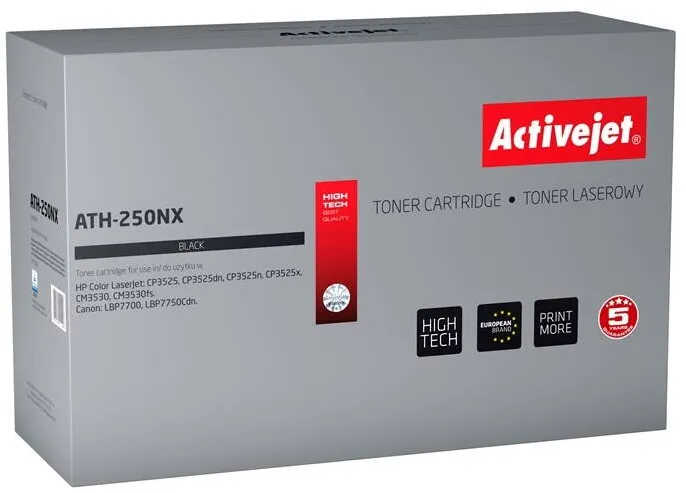 Toner imprimanta ACTIVEJET ATH-250NX toner (replacement for HP 504X CE250X, Canon CRG-723HB; Supreme; 10500 pages; black)