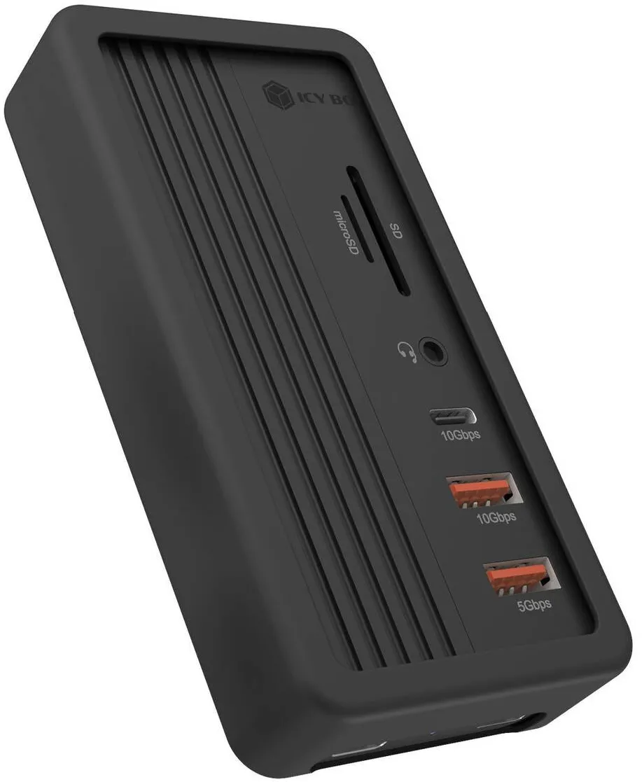 Hub USB Icy Box Statie de andocare IcyBox, USB 3.2 Gen 2 Type-C, 10 Gbit/s, negru, 60x120x25mm