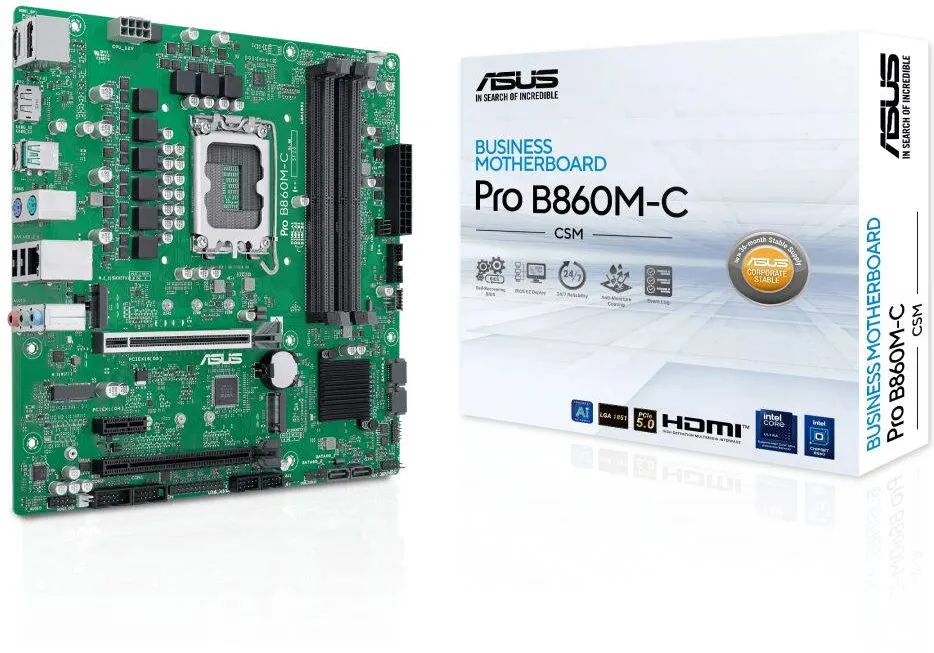Placa de Baza Asus Placa de baza Asus PRO B860M-C-CSM, LGA1851, Intel B860, 4xDDR5, 256GB, Micro-ATX
