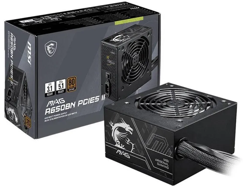 Sursa PC MSI Sursa MSI Power Supply Unit 650W 20+4 Pin ATX Negru