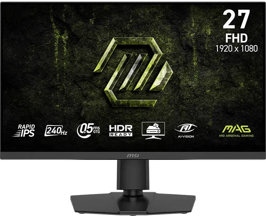 Monitor MSI Monitor Gaming MSI MAG 272PF X24, 27", Full HD (1920 x 1080), Fast IPS, 240 Hz, 0.5ms GtG, AMD FreeSync™ Premium, HDR Ready, HDMI, Display Port, Difuzoare 2x2W, Pivot, Negru