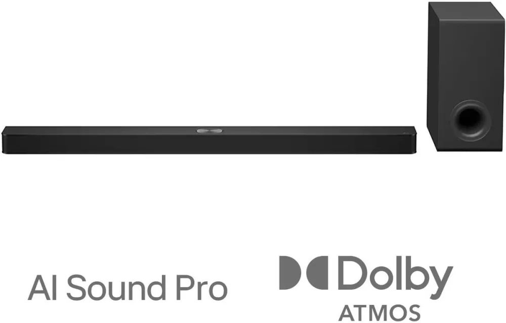 Soundbar LG Soundbar LG S90TY, 5.1.3, 570W, Dolby Atmos, Subwoofer Wireless, HDMI, USB, Negru