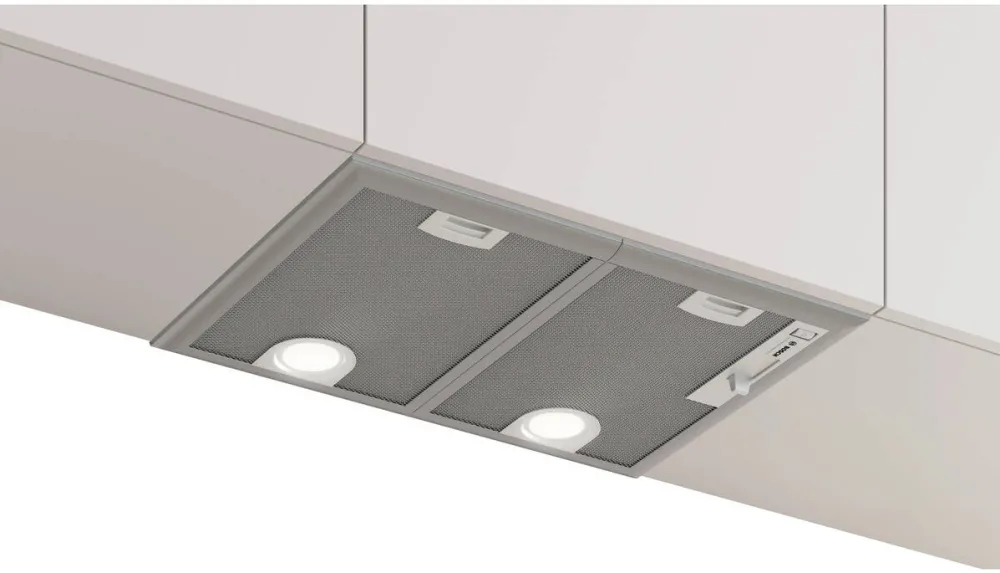 BOSCH Hota incorporabila Bosch DHL555BM, Putere de absorbtie 604 mc/h, Iluminare LED, 1 motor, Control mecanic, Clasa D, 53 cm, Argintiu.