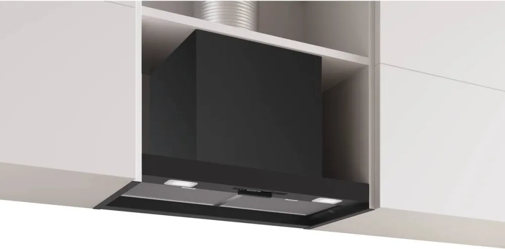BOSCH Hota incorporabila Bosch DBB63BC60, Putere de absorbtie 384 mc/h, Iluminare LED, Control mecanic, Clasa D, 60 cm, Negru mat.
