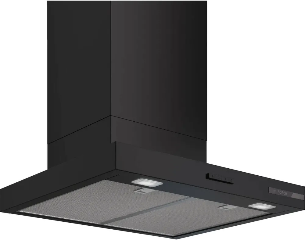 BOSCH Hota incorporabila decorativa Bosch DWB63BC60, Putere de absorbtie 400 mc/h, Control mecanic, Iluminare LED, Clasa C, 60 cm, Negru mat.