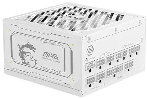 Sursa PC MSI Sursa PC Msi 1000W 80+ Gold MAG A1000GL PCIE5 alb, 13,5cm, modulara, ATX 3.1