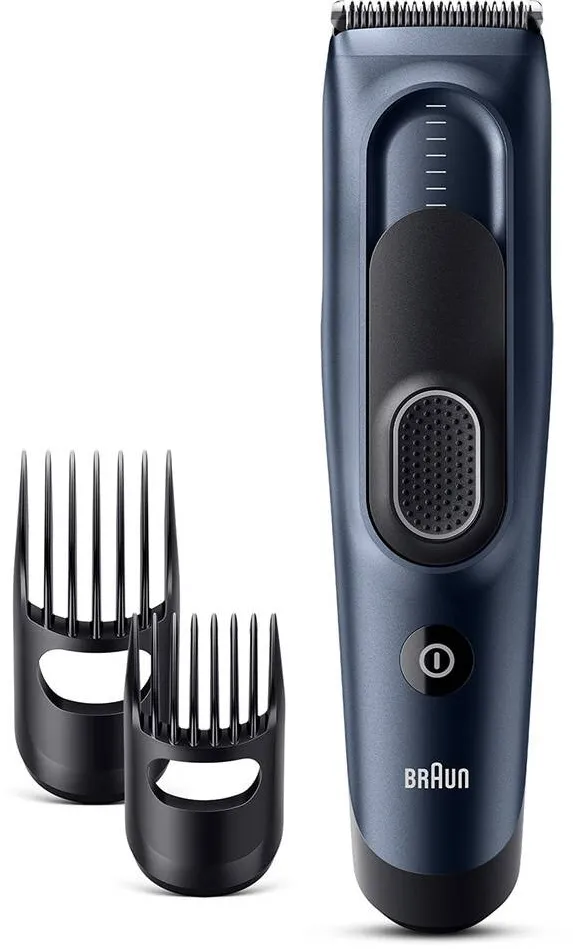 BRAUN Aparat de tuns Series 5 HC5350, Memory Safety Lock, 17 setari de lungime, 2 piepteni, autonomie 50 minute, albastru
